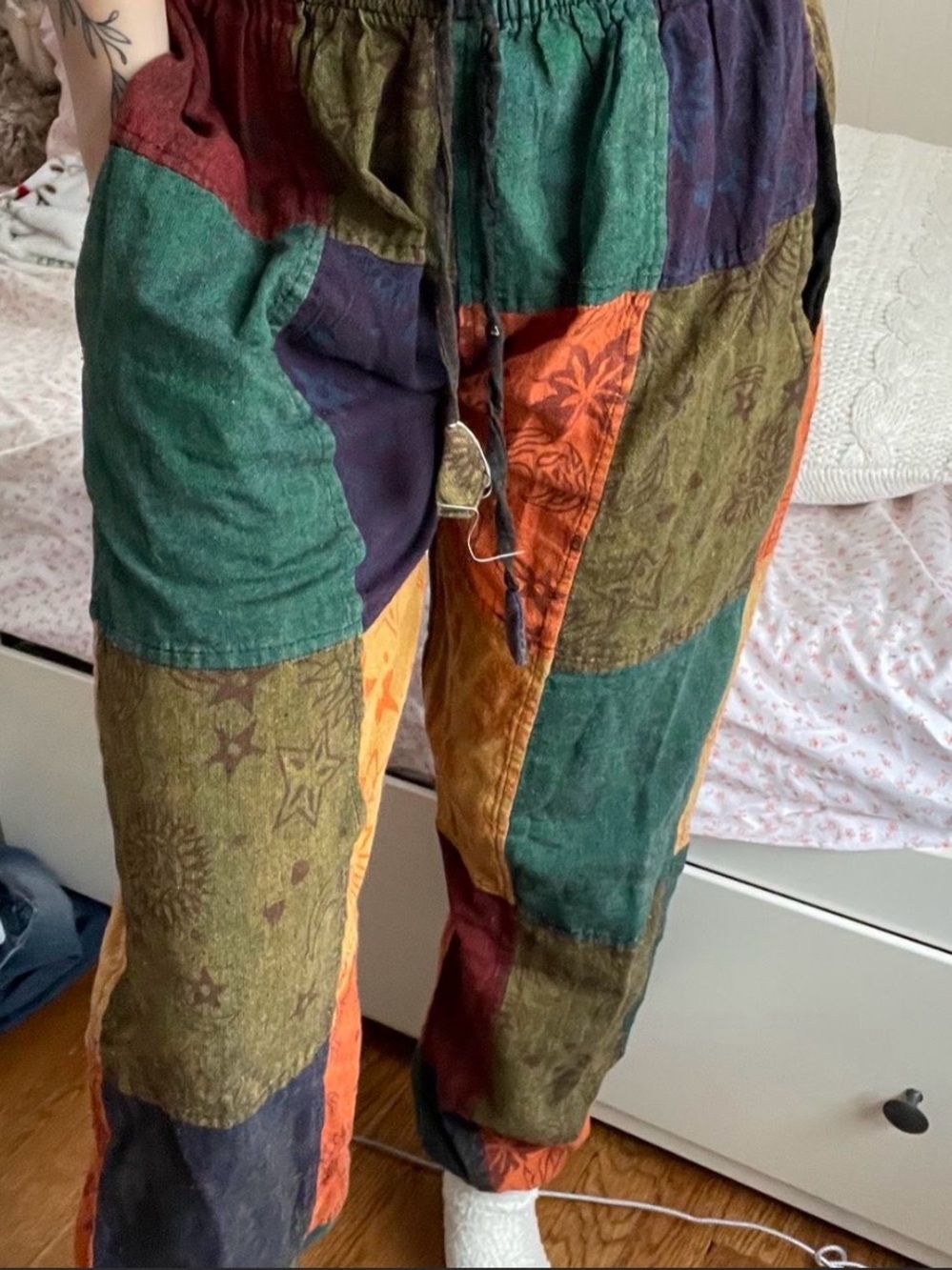 Celestial Boho Patchwork Pants - Womens